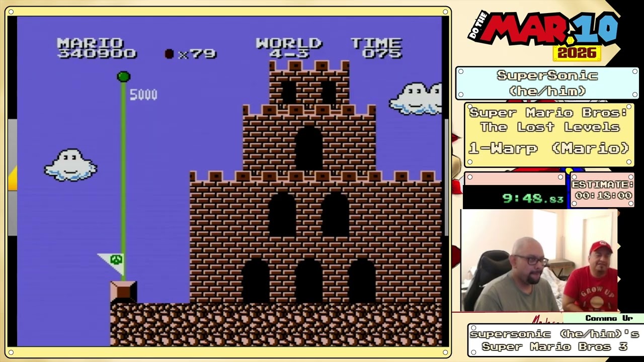RGLtv Presents: Do the Mar.10 2026 marathon: Super mario bros: the Lost Levels (1 Warp Mario) by Sup