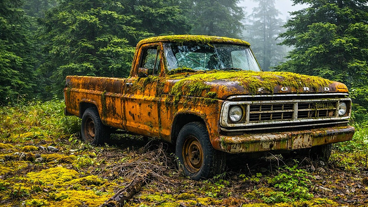 Abandoned Yellow Ford Pickup Restoration | From Forest Rust to Like New