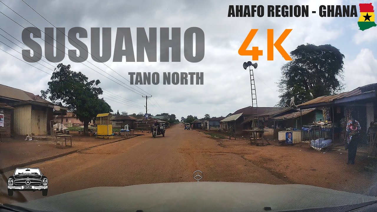 Susuanho Drive Tour in the Tano North Ahafo Region of Ghana 4K