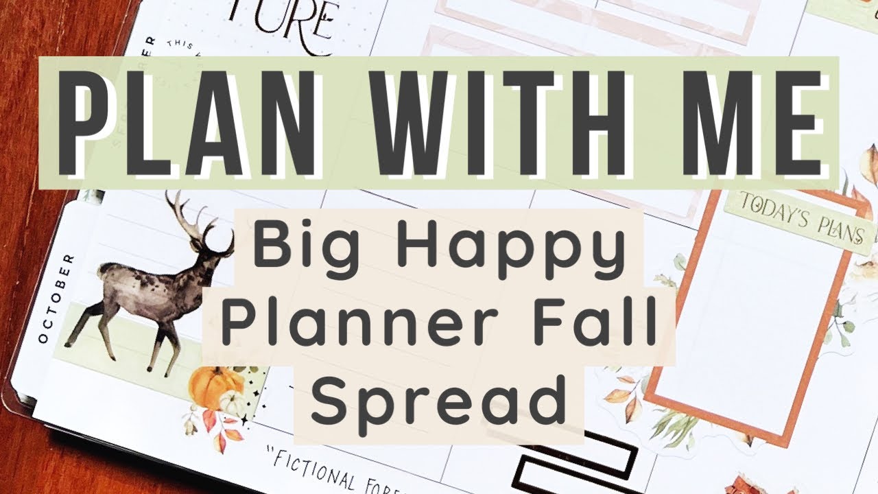 Plan With Me - Big Vertical Happy Planner | Fall Harvest Sticker Book - Autumn Spread October 2022