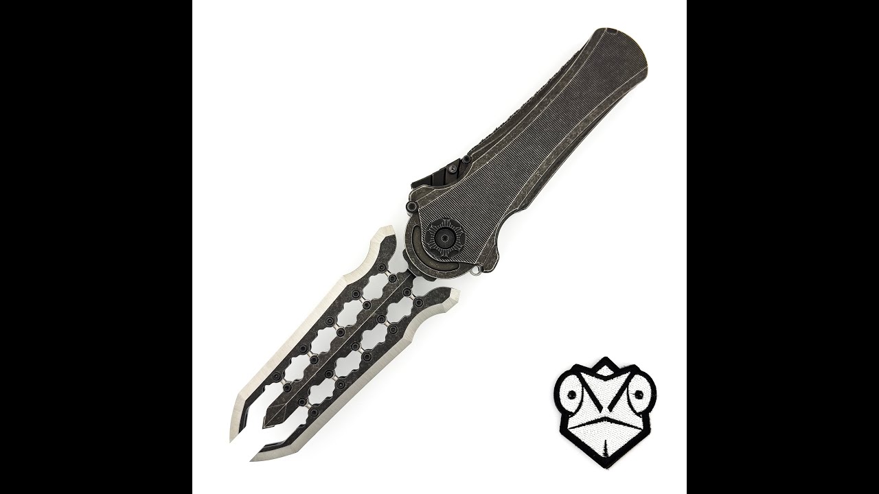 Poikilo Blade x Mundus Knives Al-Khem Futuristic Series Darkwash M390