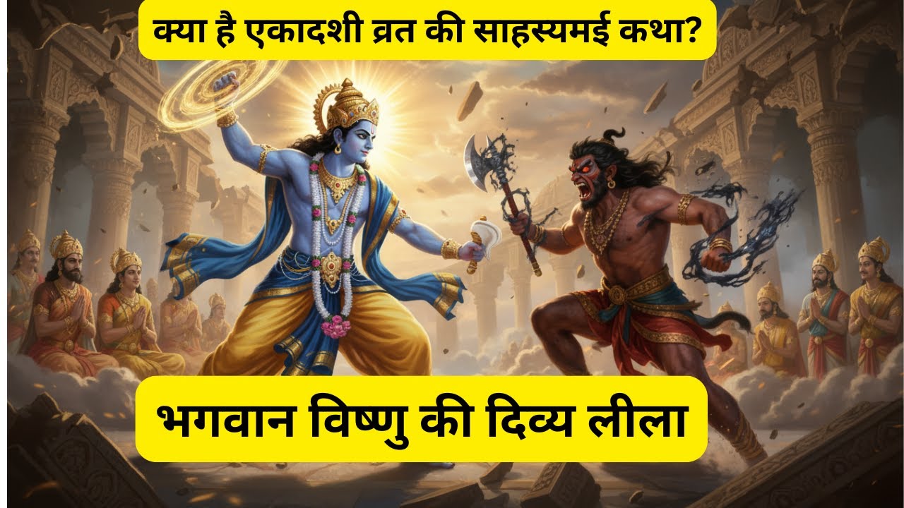 एकादशी व्रत की पूरी कथा | उत्पत्ति कैसे हुई? अंत तक देखें! भगवान विष्णु की दिव्य लीला