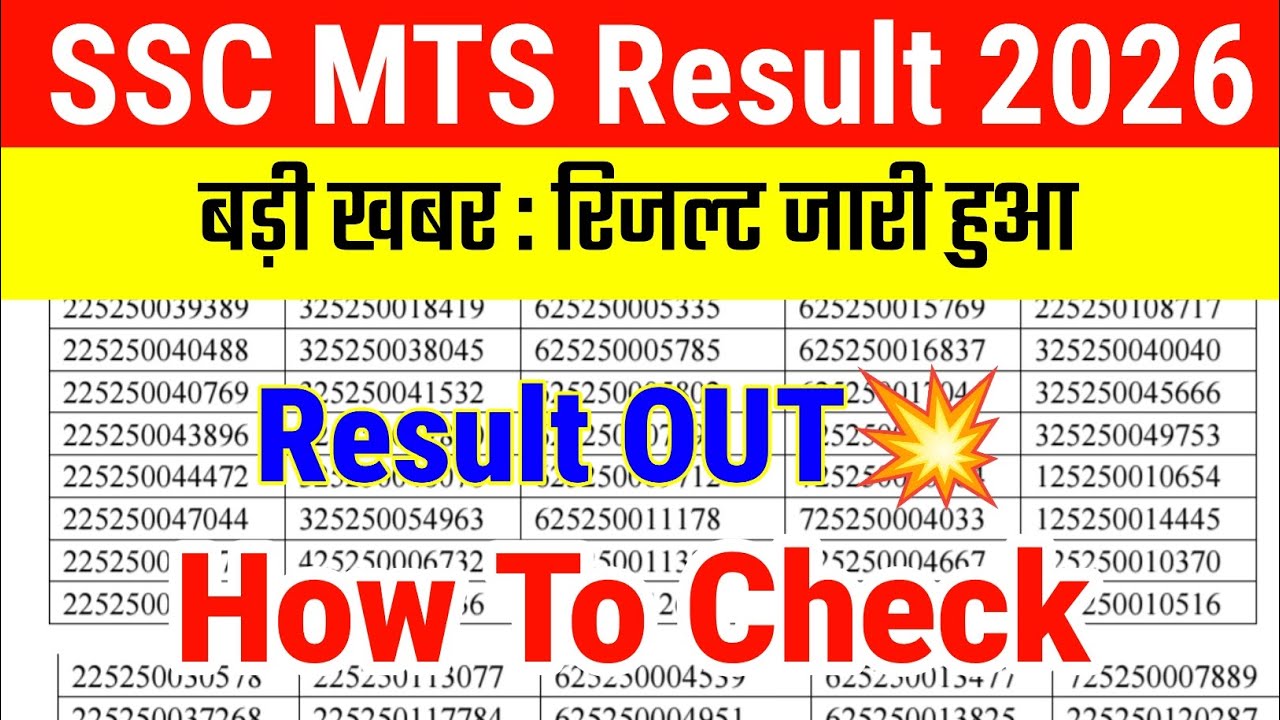 👉 SSC MTS Result 2026 Out 🔥 Direct PDF Link | Cut Off & Merit List Download 🔴SSC MTS Result 2026 Out