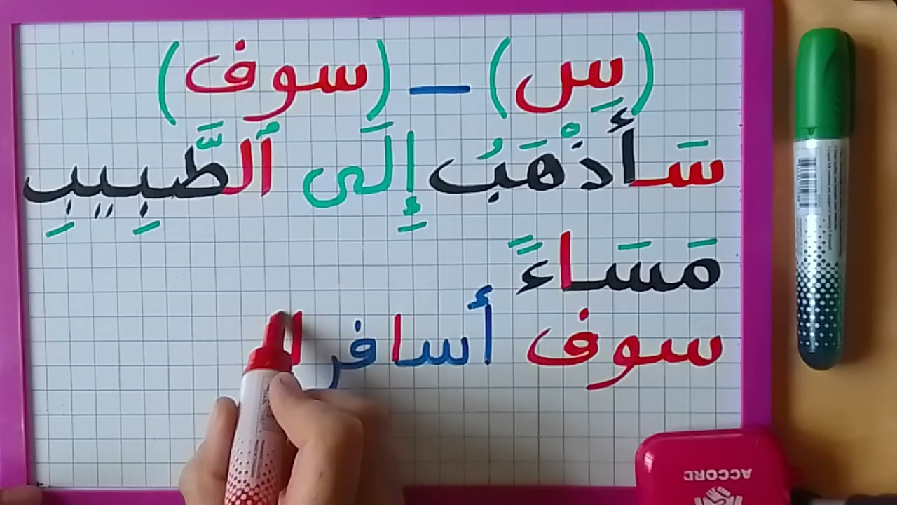 تعلموا كتابة وقراءة جمل تبدا بحرف السين و سوف مع ملاحظة الفرق .