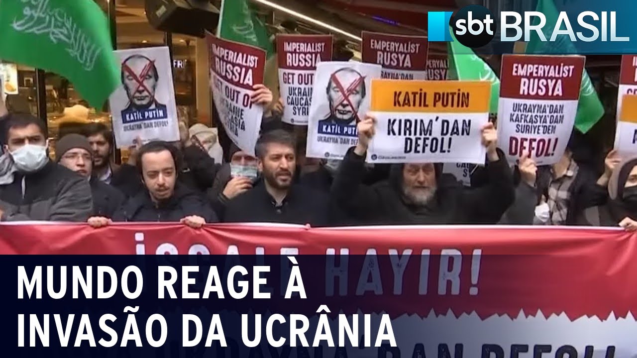 Mundo reage à invasão da Ucrânia | SBT Brasil (24/02/22)