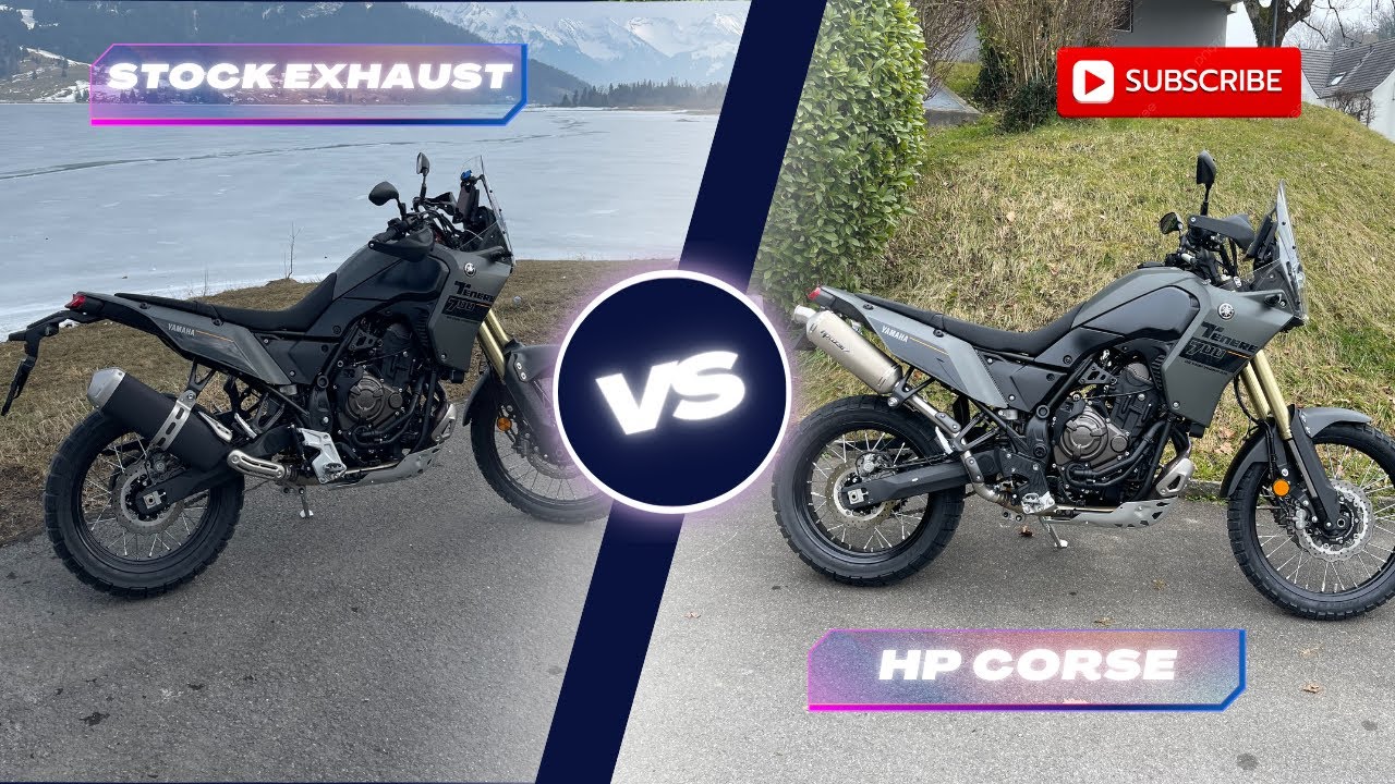 Tenere 700 Stock vs HP Corse High Mount Exhaust | Ultimate Muffler Sound Test!