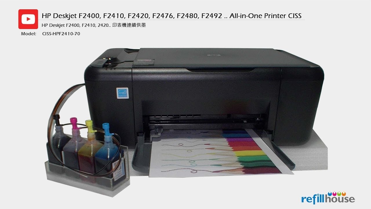 HP Deskjet F2400 CISS - HP 60, 300, 121, 818 Ink, F2420, F2423, F2430, F2476, F2480, F2483, F2488 --