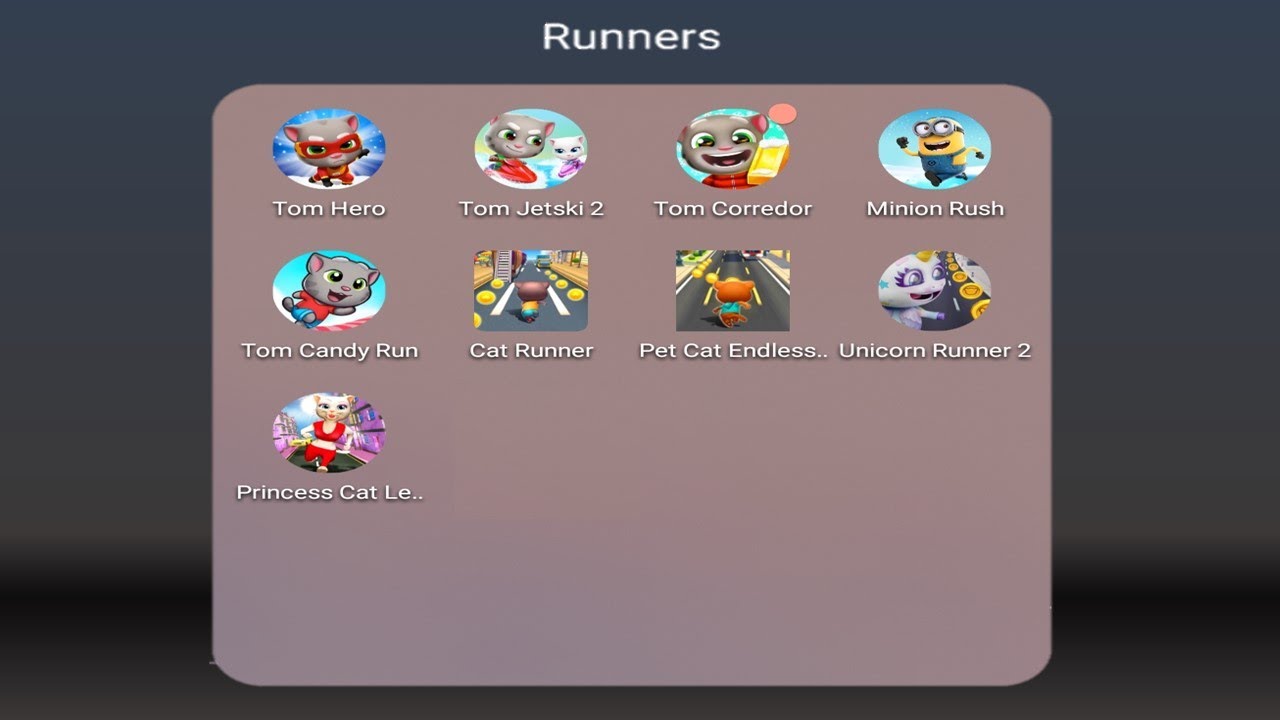 Tom Hero, Tom Jetski 2, Tom Runner, Minion Rush, Tom Candy Run, Cat Runner, Pet Cat, Unicorn Runner