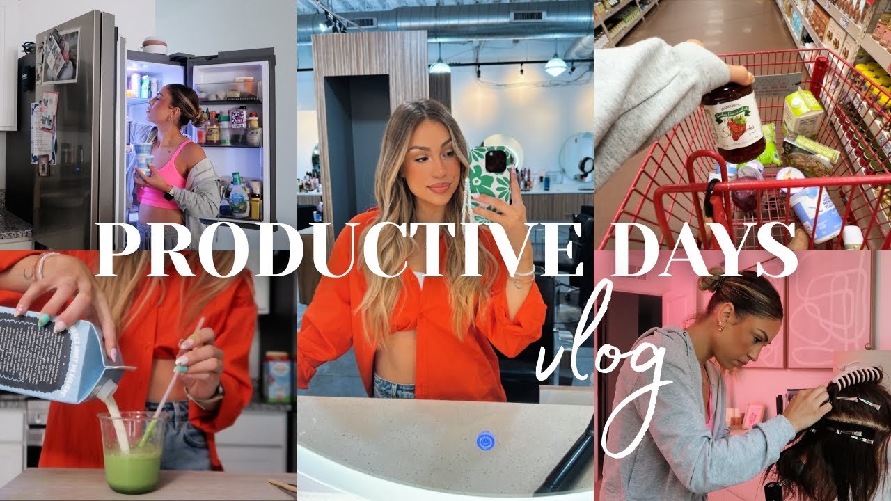 PRODUCTIVE VLOG: Grocery run with me, Practicing hand tied extensions, New dinner ideas, Empties