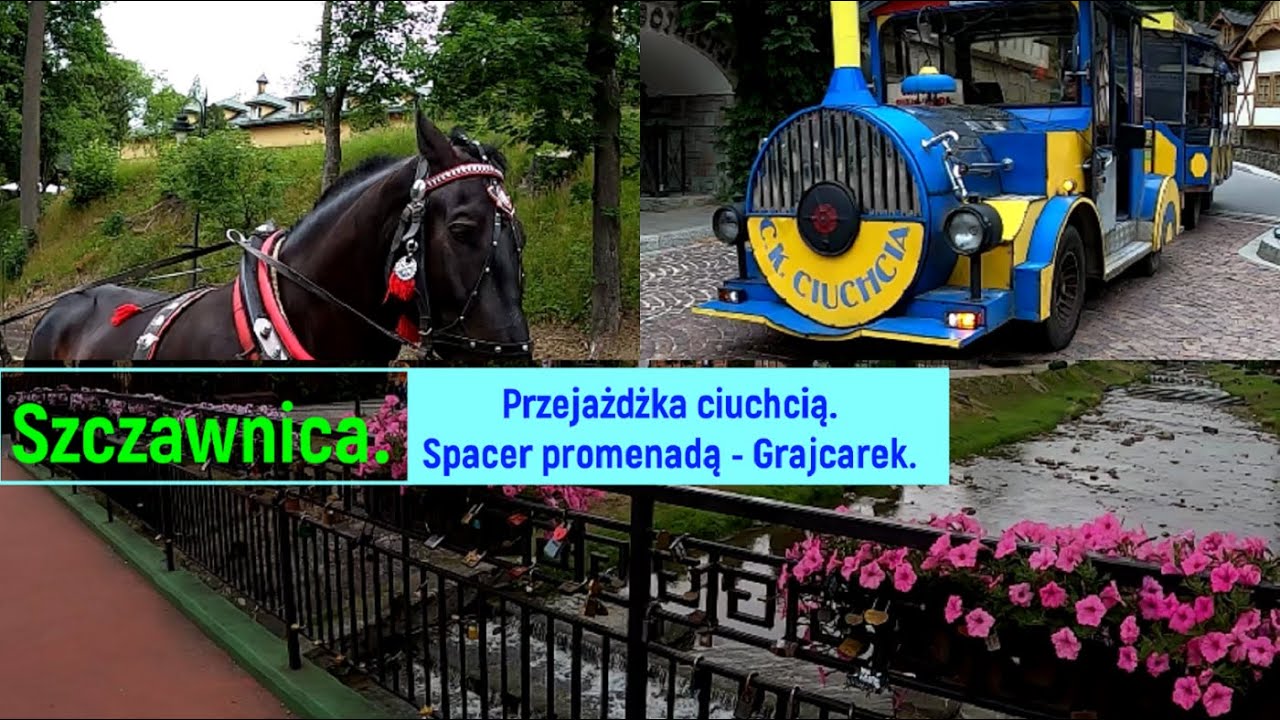 Szczawnica. Przejażdżka ciuchcią. Spacer promenadą - Grajcarek.