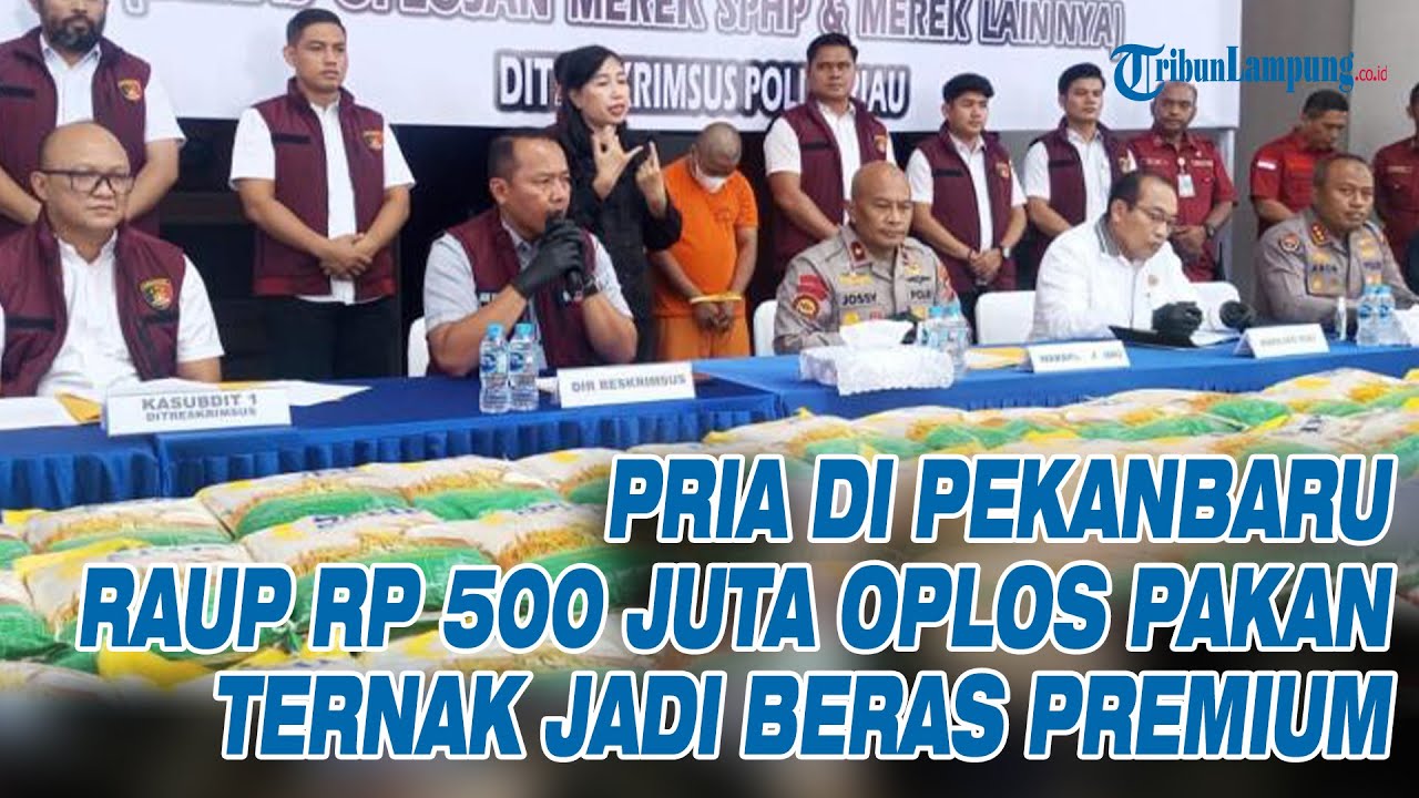 Pria di Pekanbaru Raup Rp 500 Juta Oplos Pakan Ternak Jadi Beras Premium