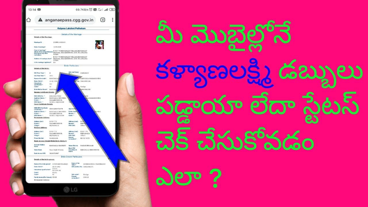 How to check kalyani laxmi status online 2020 telugu