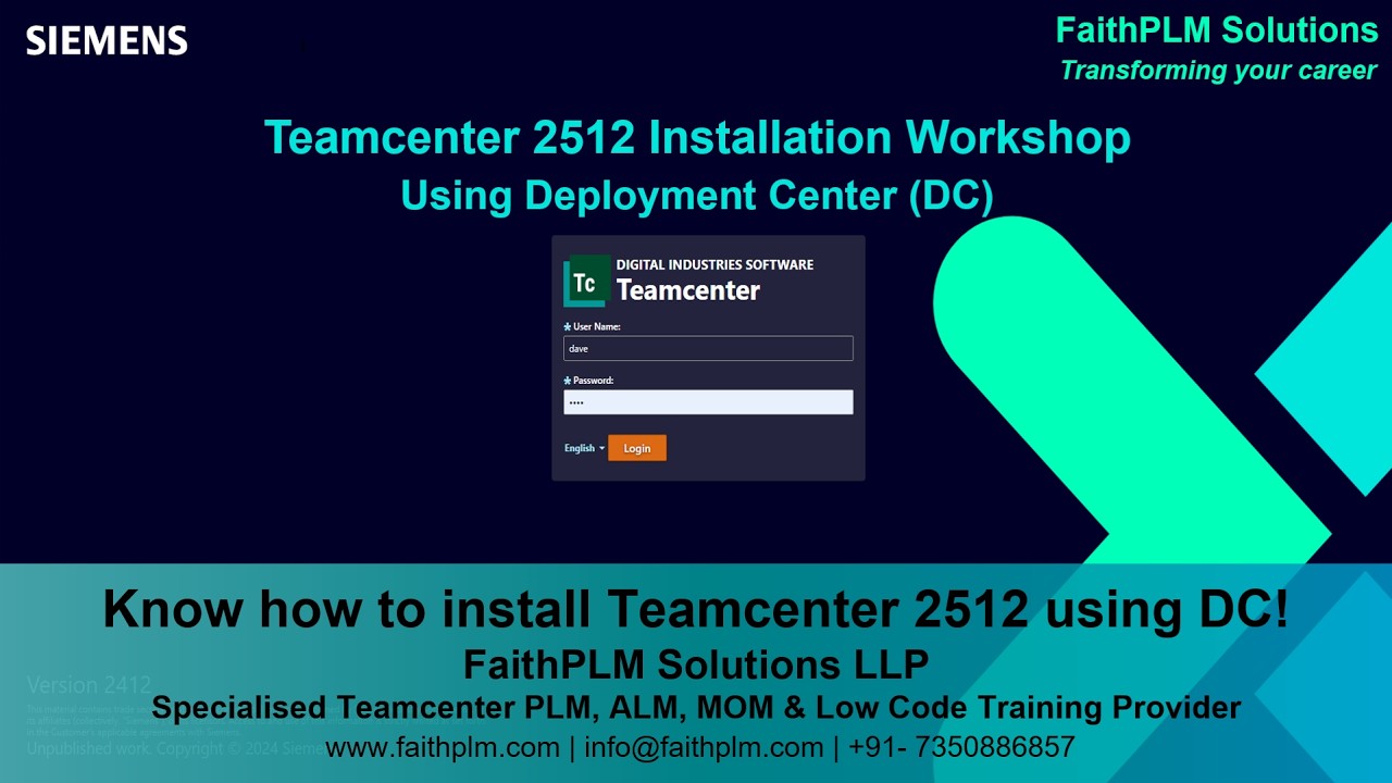 Teamcenter 2512 Installation Using Deployment Center Workshop By FaithPLM