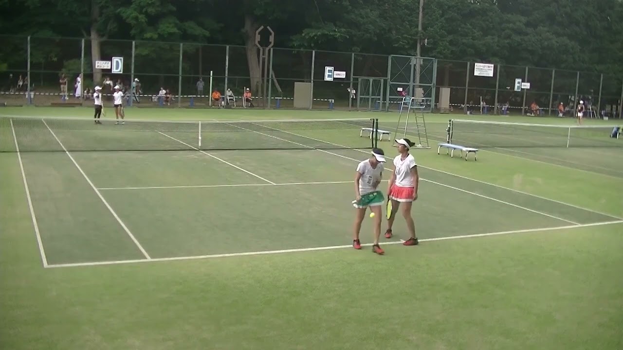 2023年IH テニス女子 ダブルス 準々決勝 井上季子・上野梨咲山陽女学園・広島 x 岸本聖奈・中島莉良岡山学芸館・岡山