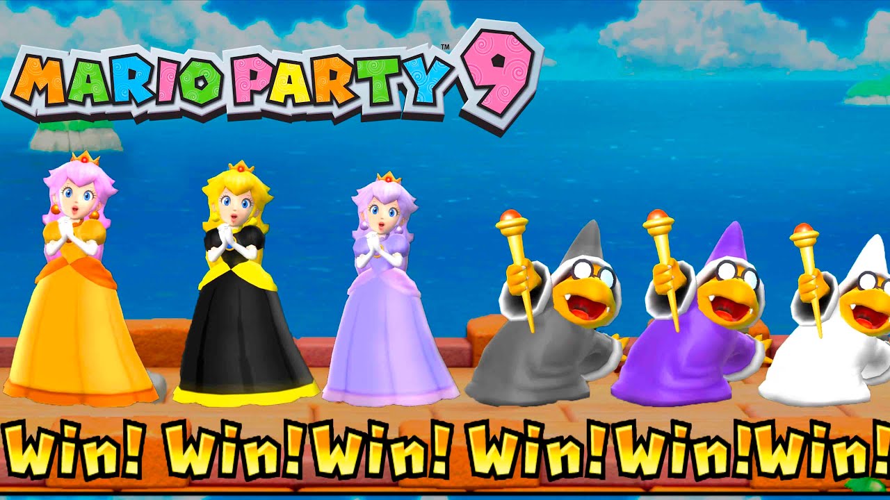 Mario Party 9 Step It Up - Mario Party 9 All Peach vs Kamek Master Difficulty Gameplay #MarioGame