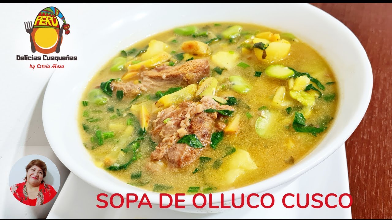 COMO PREPARAR SOPA DE OLLUCO NUTRITIVA / RECETA ESTILO / DELICIAS CUSQUEÑAS PERÚ