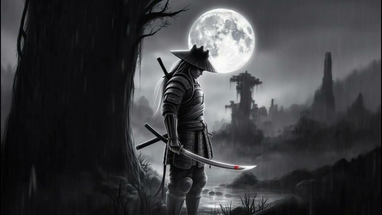 Black And White Samurai Screensawer Live Wallpaper 1 Hour