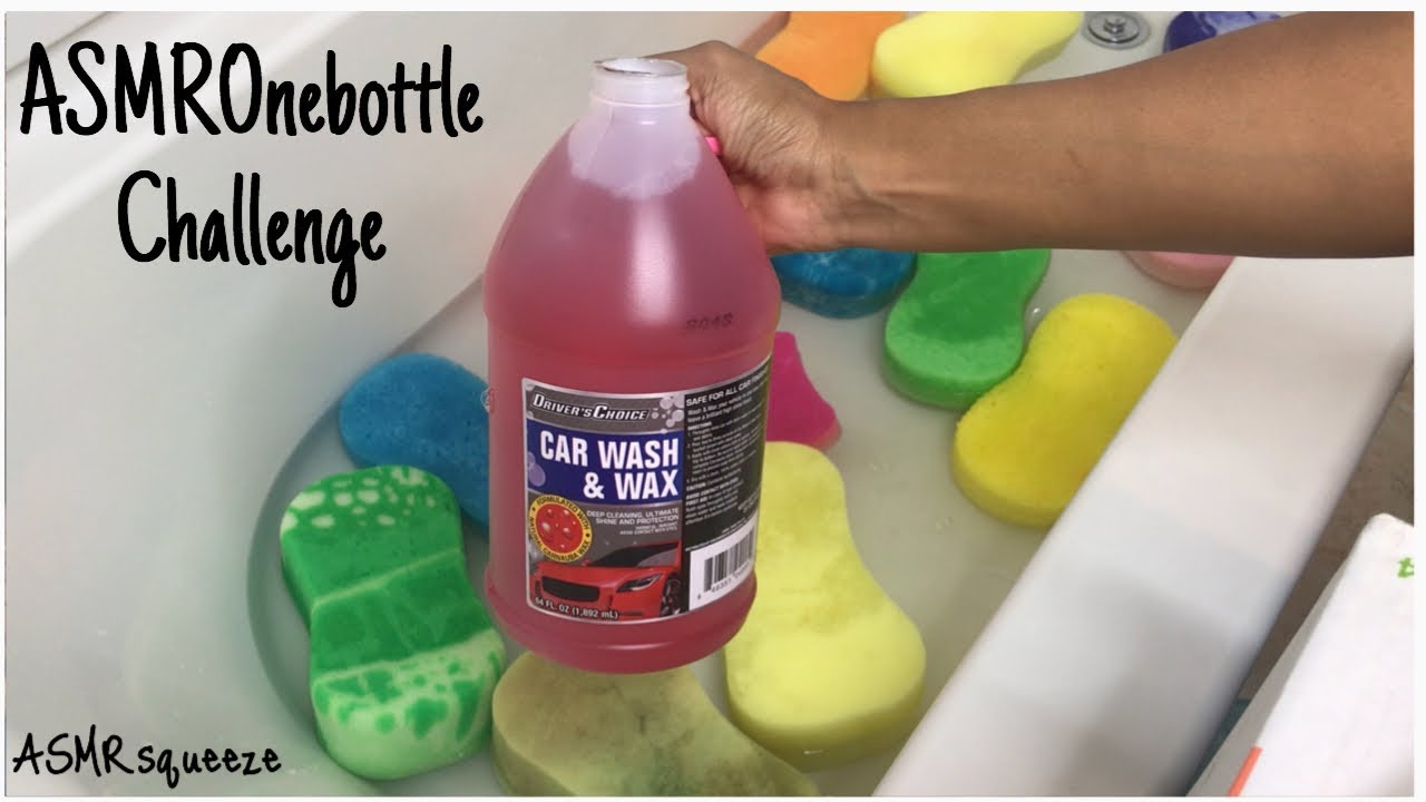 ASMR One Bottle Challenge(car sponges)/ASMRsqueeze