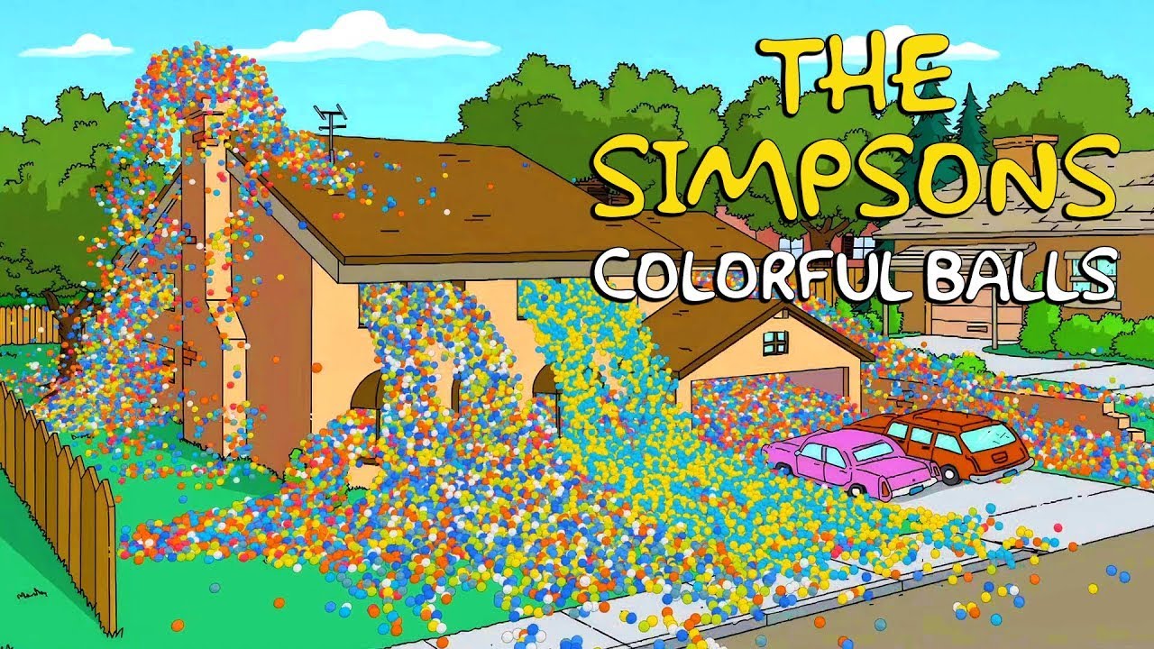 The Simpsons - Colorful balls fill the house