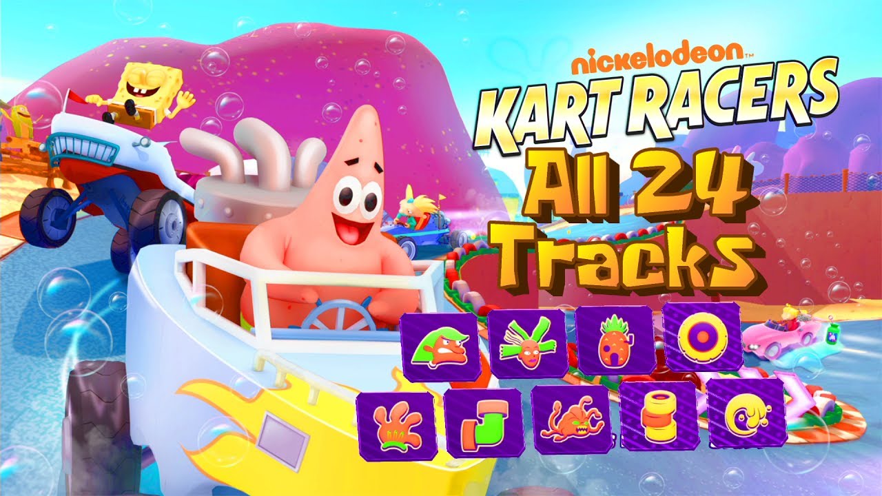 Nickelodeon Kart Racers - All 24 Tracks (Expert Difficulty)