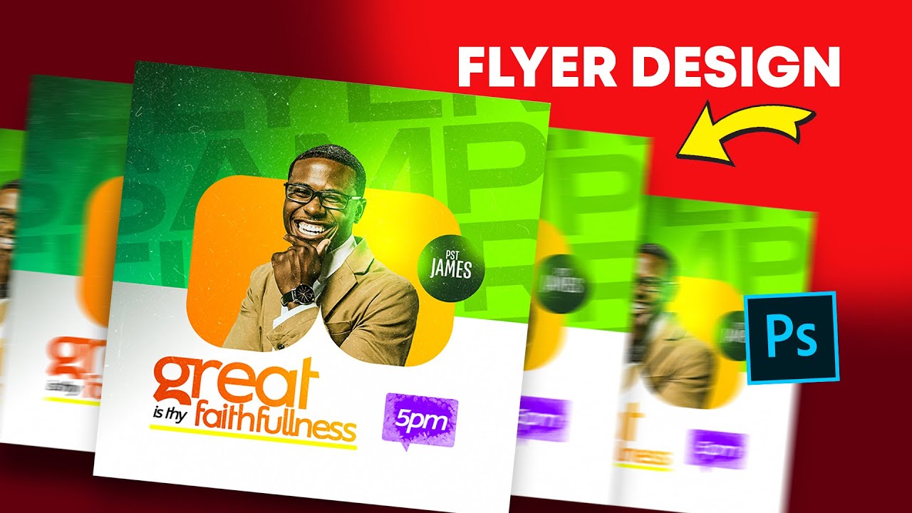 DOWNLOAD FREE PSD FILE -HOW TO DESIGN A CHURCH FLYER #photoshoptricks #photoshop #churchflyer