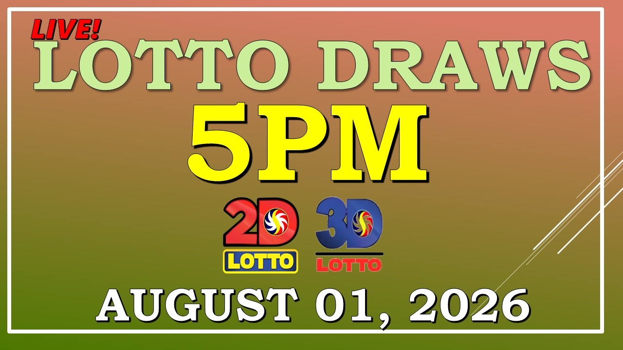 LOTTO RESULT 5PM DRAW ,  AUGUST 01, 2026@LottoResultTV15K