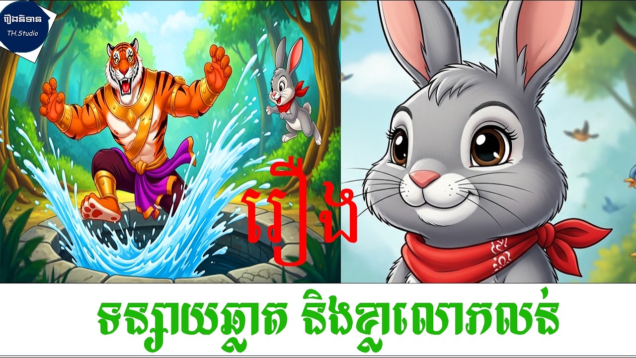 #សូមជូនរឿង ទន្សាយឆ្លាត និងខ្លាលោភលន់ #រឿងនិទាន
