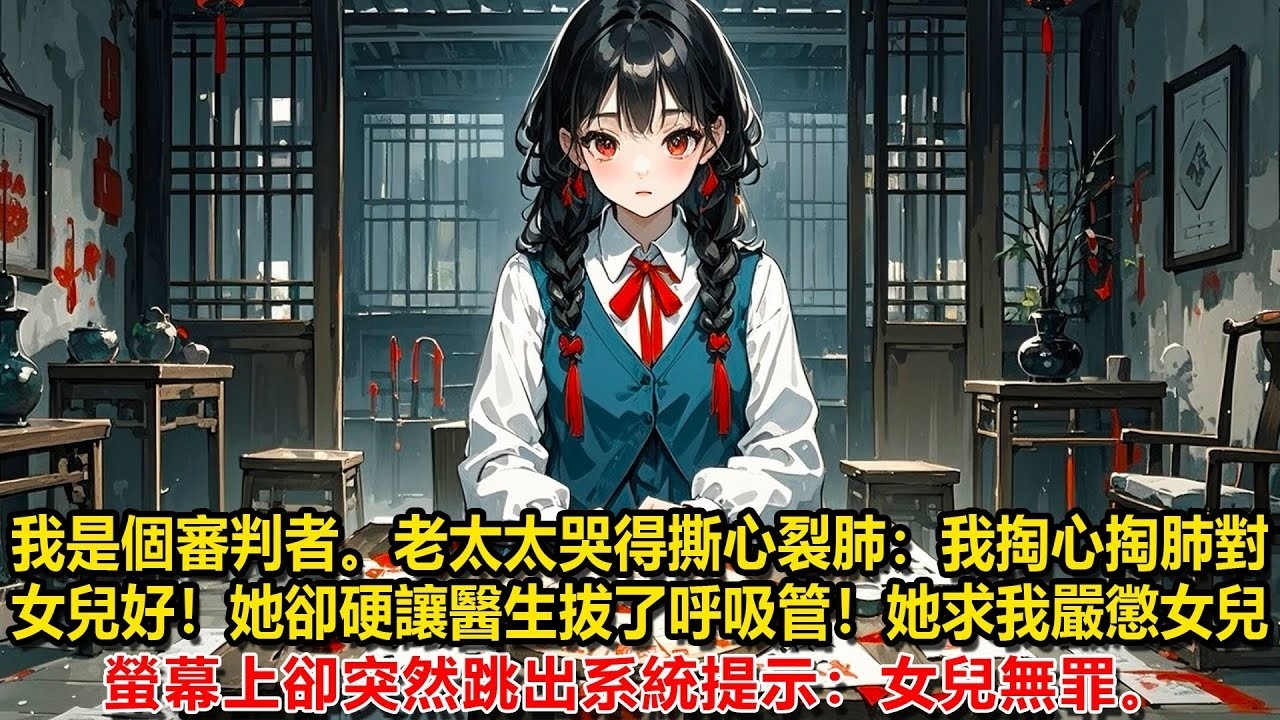 我開了個審判直播間，是人是鬼都能連線伸冤。老太太哭得撕心裂肺：我掏心掏肺對女兒好啊！她卻硬讓醫生拔了呼吸管！她哭求我嚴懲那個沒良心的女兒。螢幕上卻突然跳出系統提示：女兒無罪。
