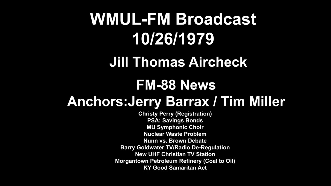 WMUL FM October 26 1979 Recording