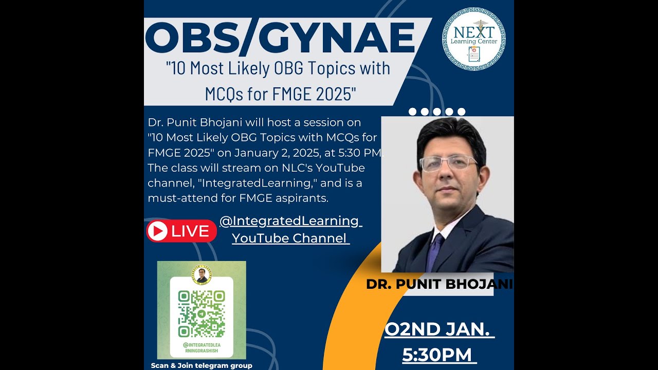 10 Most Likely OBG Topics with MCQs for FMGE 2025