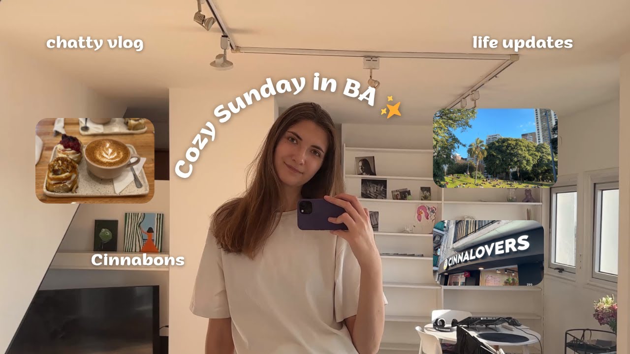 a cozy sunday in Buenos Aires 🍷📚 chatty vlog, cinnabons, Palermo walks & Twilight night