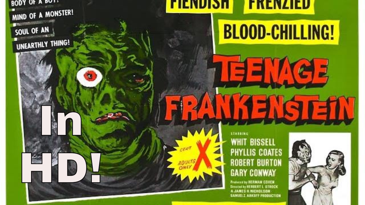 I Was a Teenage Frankenstein (1958) Camp Horror Classic in glorious HD! With RARE Color Ending!