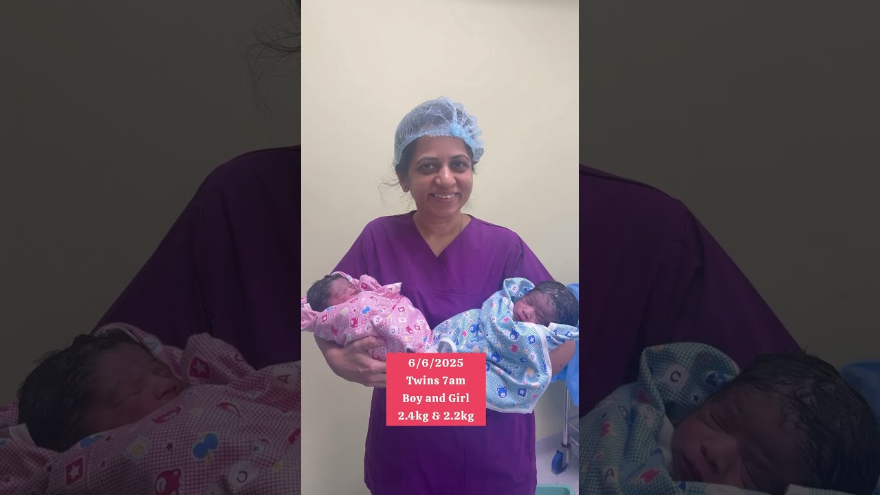 One boy, one girl &mdash; double the joy, just born! #shanthigynec #twins