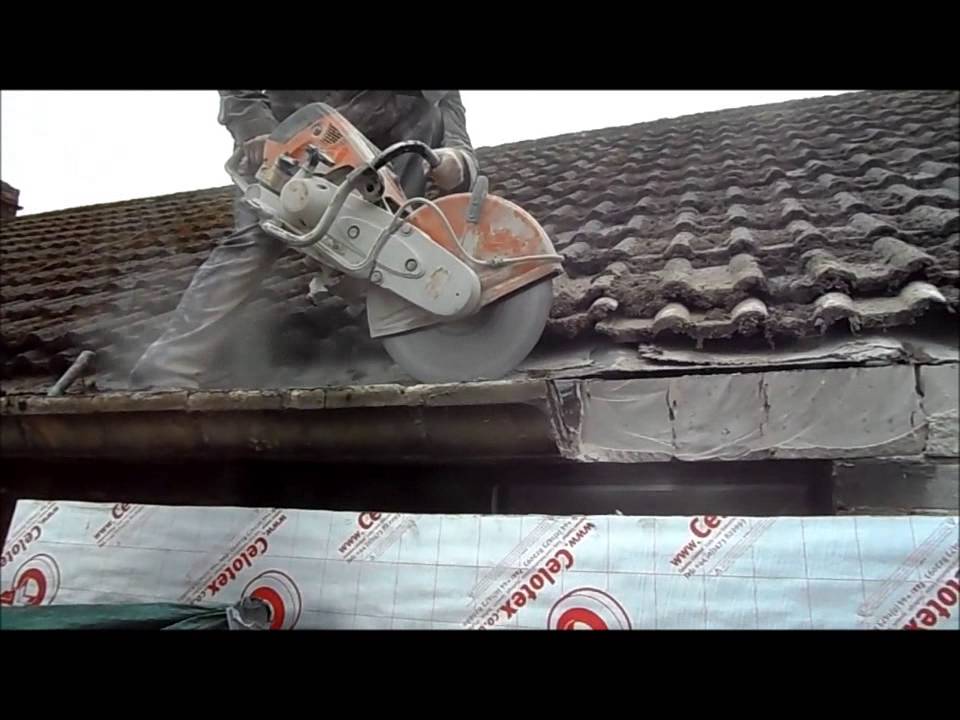 Cutting Concrete Gutters Off With a Stihl Saw