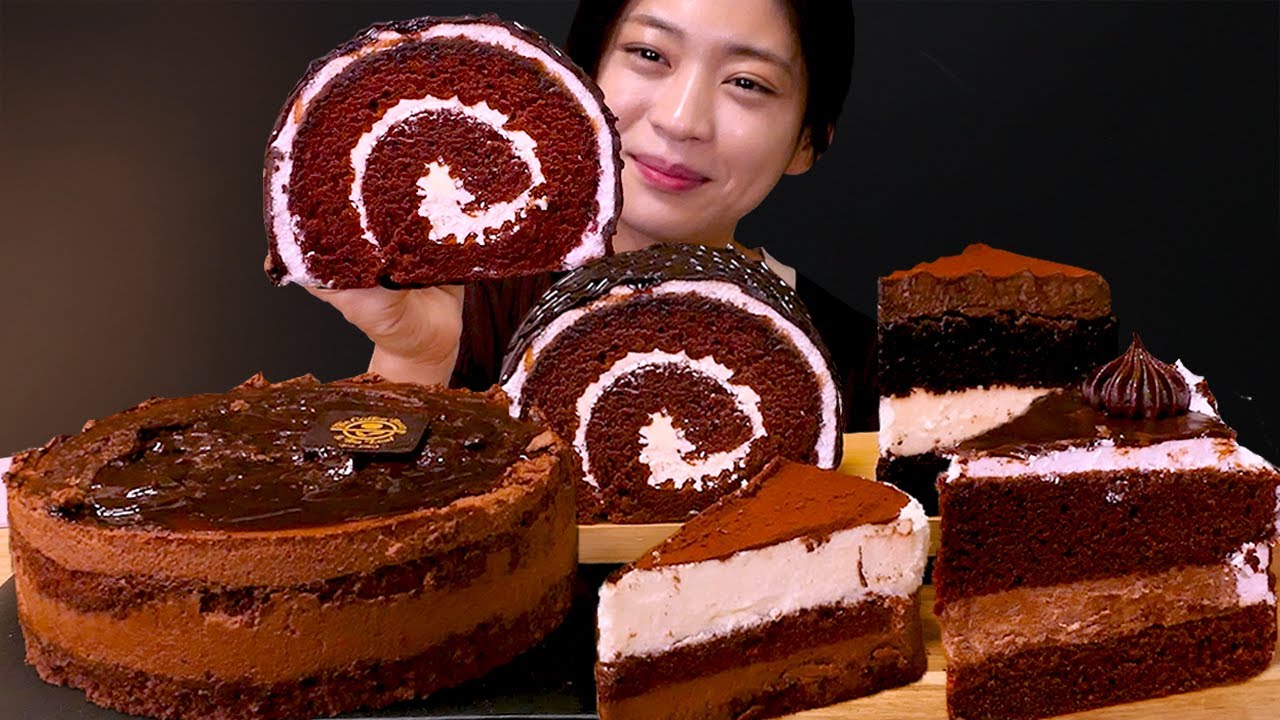 🍫제대로 한 당 충전!!🍰초코 덕후의 달콤하고 쫀득한 초코케이크 먹방❤ | Chocolate mousse cake, Roll cake, Tiramisu ASMR Mukbang