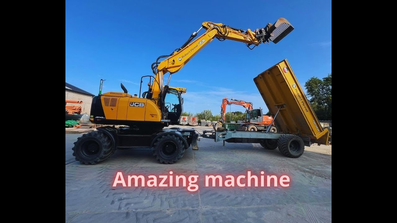 JCB 145W BACKHOE DIGGER EXCUVATOR - DAY 2 - THE CONSTRUCTION OF A SCHOOLYARD