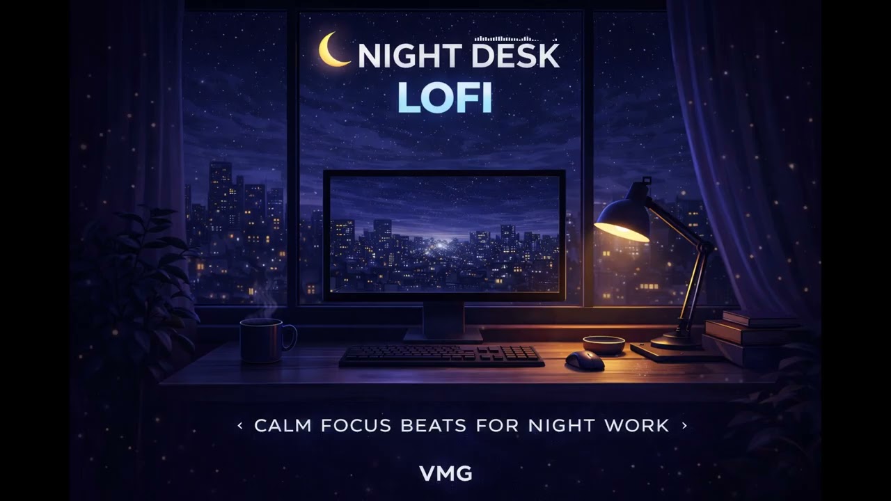 🌙 Night Desk Lofi | Calm Focus Beats for Night Work | VMG