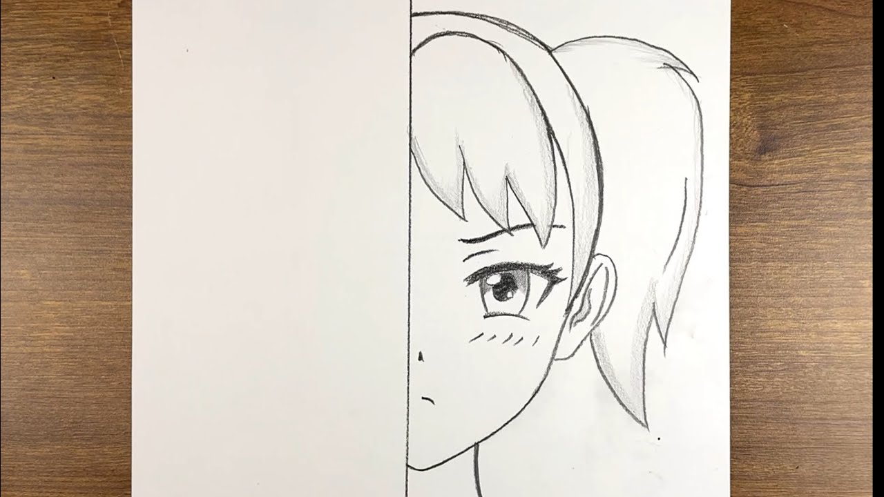 Easy anime girl tutorial for beginners | cute anime girl drawing 