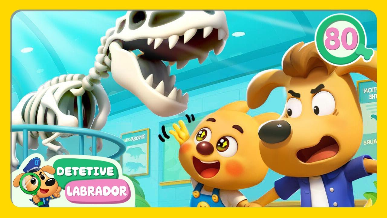 Dodo Vista os Dinos no Museu 🦖 Historinha Engraçada do Detetive Labrador 🔍 Desenhos Animados