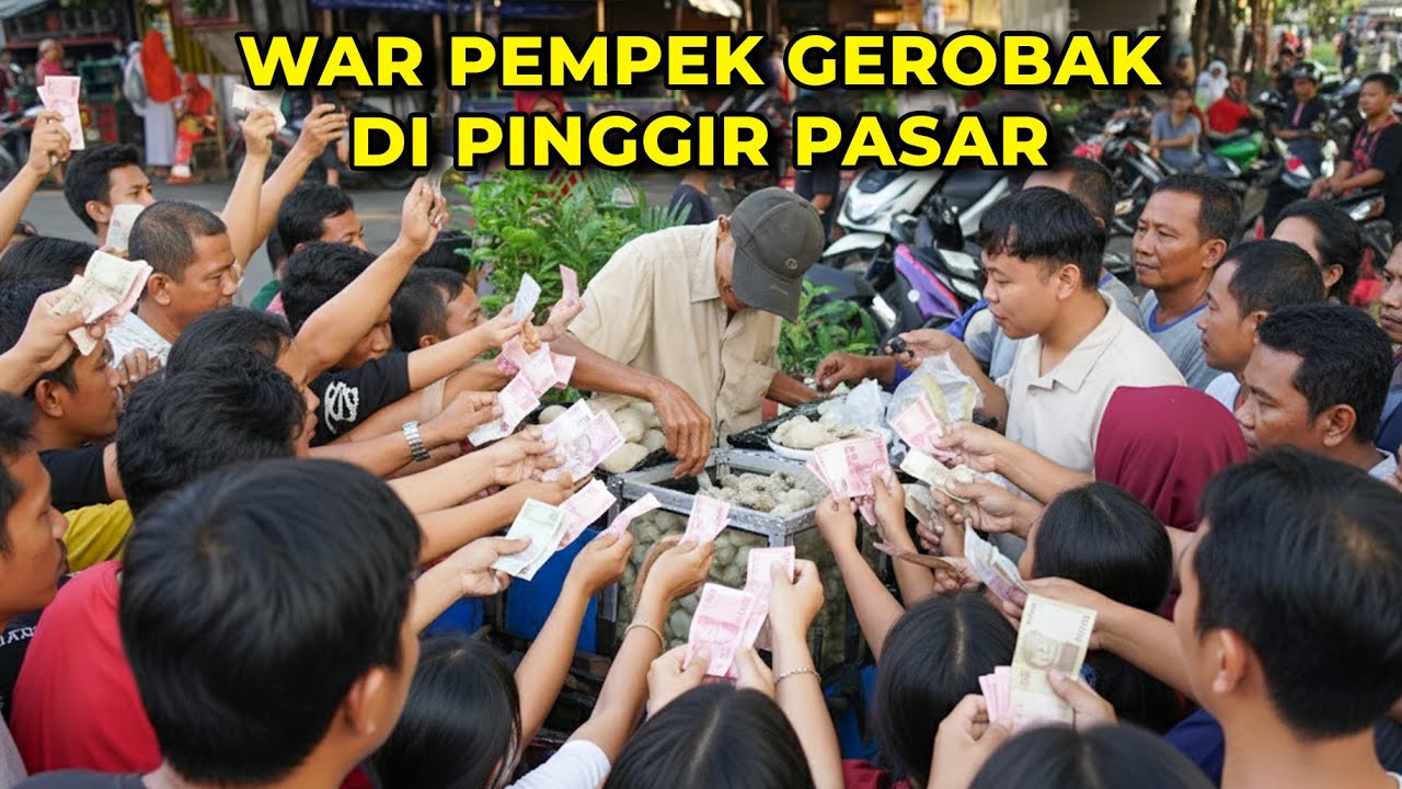 Rebutan Pempek Murah di Pinggir Pasar! Bayar 10 Ribu Udah Kenyang!