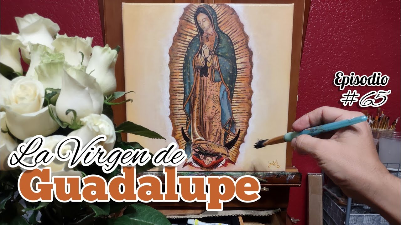 La Virgen de Guadalupe - pintando en Acrílico - Murals by Luis Esparza