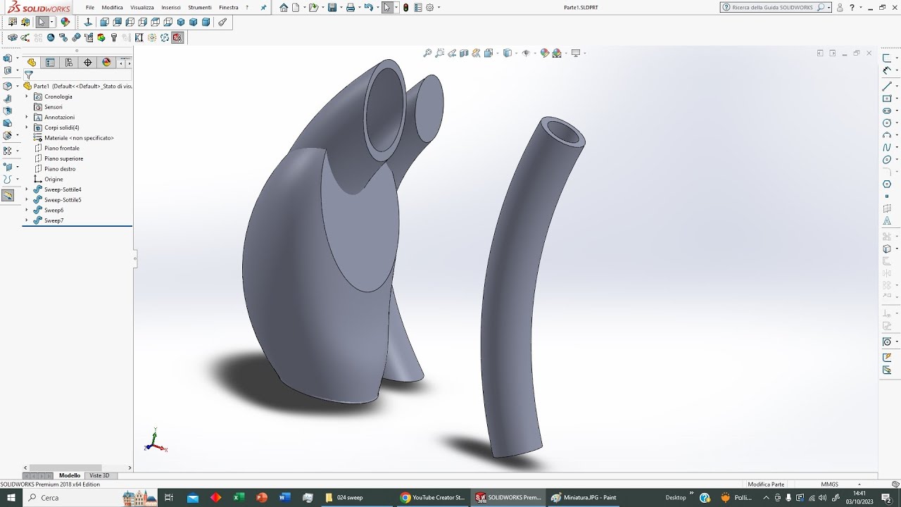 Solidworks: Sweep in Estrusione (024)