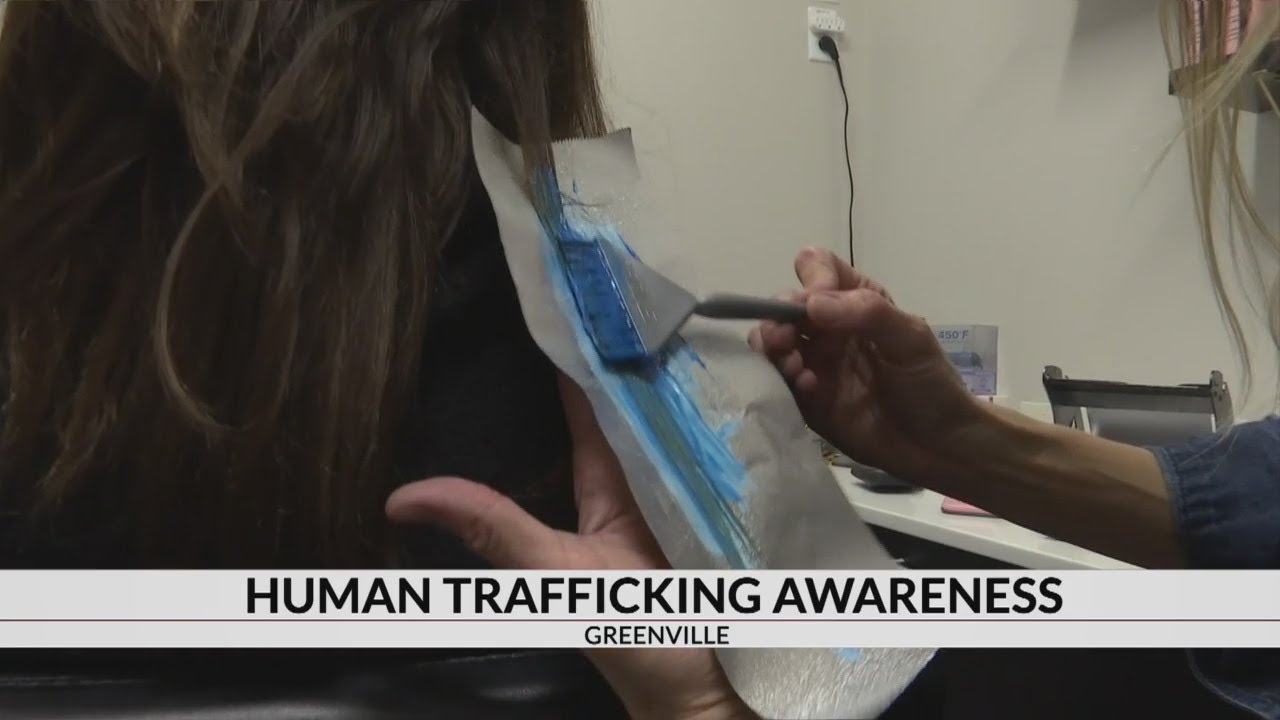 Salons dying 'blue streaks' in hair for human trafficking awareness month