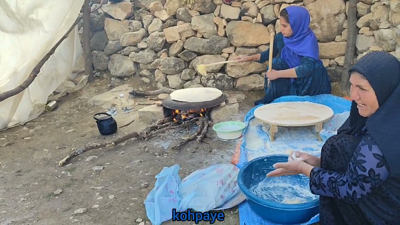 A hard life in the mountains: baking bread with fire by Hdieh and Zahra