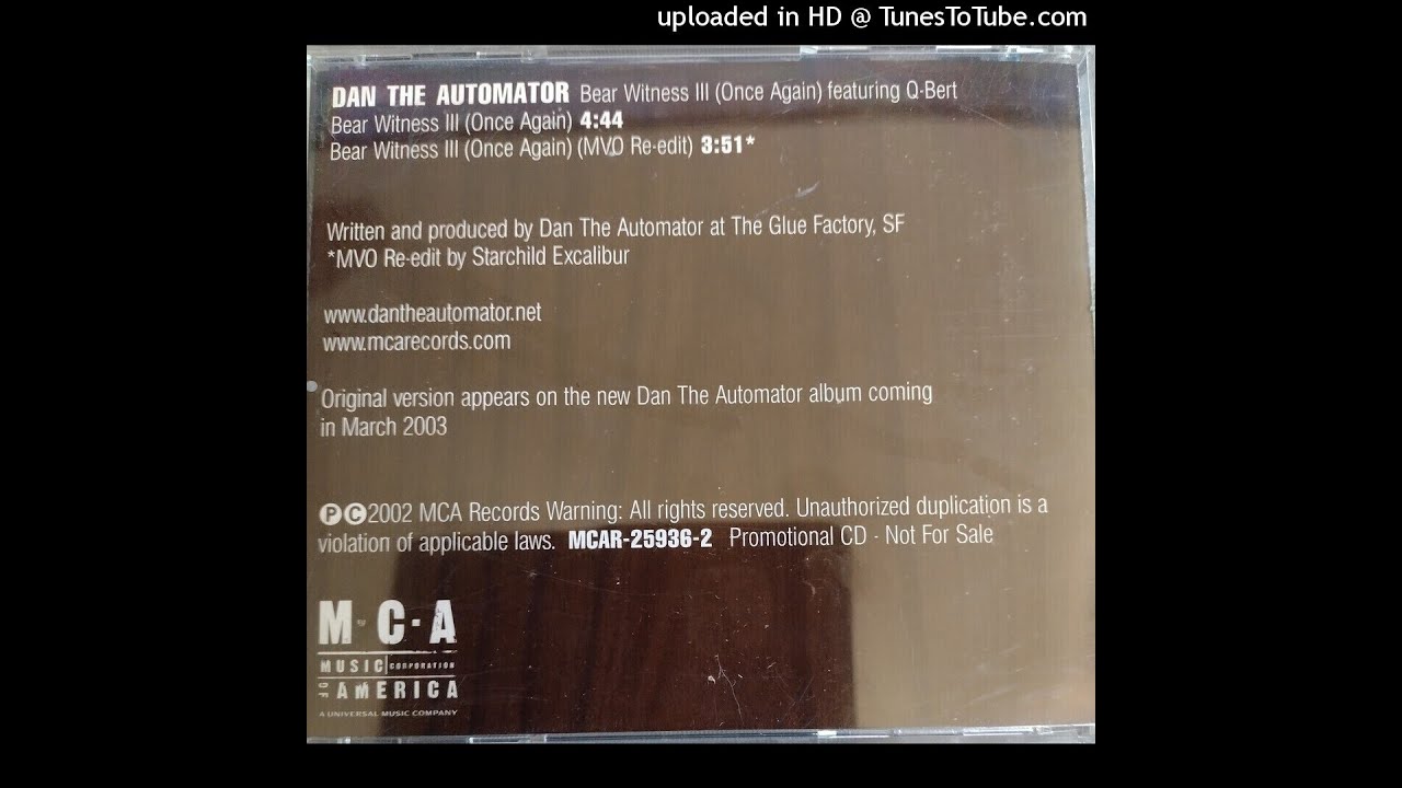 Dan the Automator - Bear Witness III (Once Again) Full Single Version