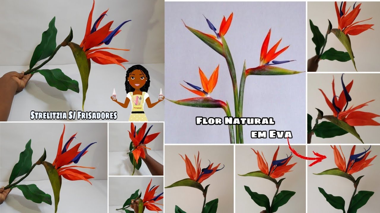 Paradise Bird-Strelitzia ou Ave do Paraíso feita em Eva S/ Frisadores