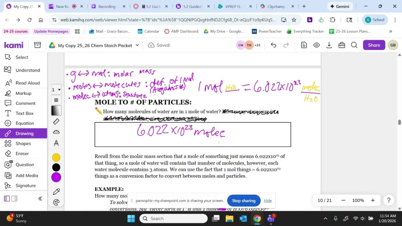 mole to molecule