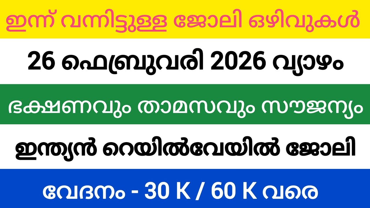 ജോലിക്കാരെ ആവിശ്യമുണ്ട് | kerala job vacancy today | latest job vacancy in kerala | job vacancy 2024