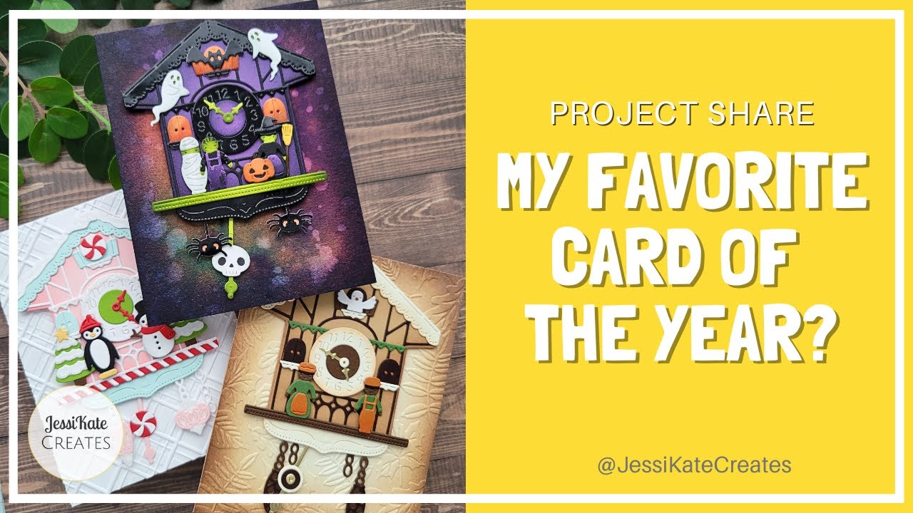 3 Cards with the Spellbinders Cuckoo Clock Collection