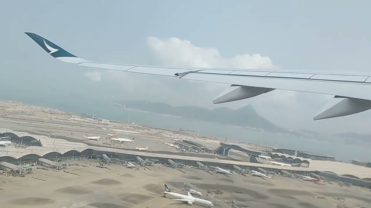 Cathay Pacific  Airbus A350-900 Push-back, Taxi, and Take-off
